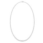 LADIES NECKLACE 2 CT ROUND DIAMOND 14K WHITE GOLD