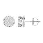 MEN'S EARRINGS 1/4 CT ROUND DIAMOND 10K WHITE GOLD