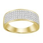 MEN'S RING 1/3 CT ROUND DIAMOND 10K YELLOW GOLD