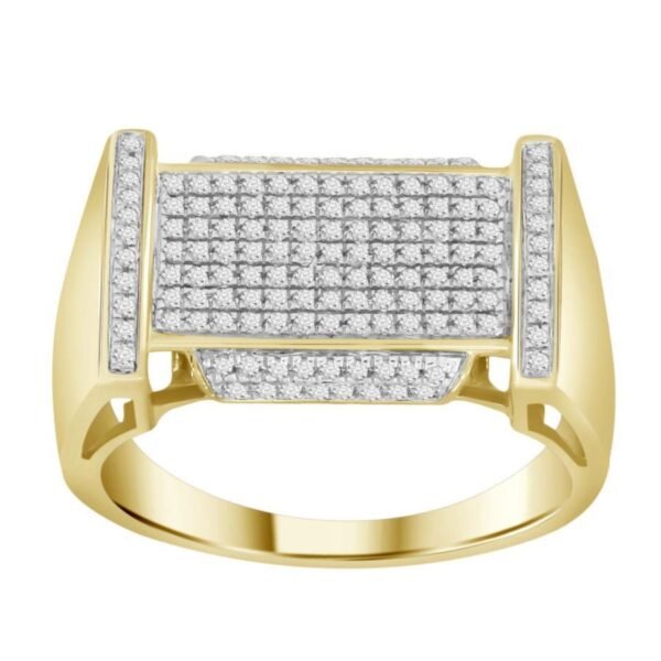 MEN'S RING 1/2 CT ROUND DIAMOND 10K YELLOW GOLD