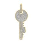 MEN'S CHARM 7/8 CT ROUND DIAMOND 10K YELLOW GOLD