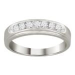 MEN'S BAND 1/3 CT ROUND DIAMOND 10K WHITE GOLD