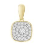 LADIES PENDANT 1/6 CT ROUND DIAMOND 10K YELLOW GOLD