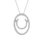 LADIES PENDANT 1/5 CT ROUND DIAMOND 10K WHITE GOLD