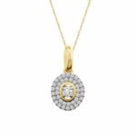 LADIES PENDANT 1/4  CT ROUND DIAMOND 14K YELLOW GOLD