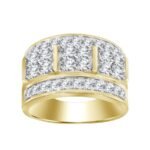 MEN'S RING 2 CT ROUND DIAMOND 10K YELLOW GOLD