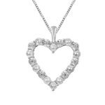 LADIES PENDANT 1/20 CT ROUND DIAMOND SILVER