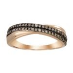LADIES BAND 1/3 CT CHOCOLATE ROUND DIAMOND 10K ROSE GOLD
