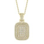 MEN'S CHARM 4 CT ROUND DIAMOND 14K YELLOW GOLD