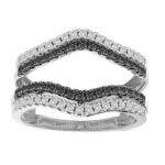 LADIES ENHANCERS WRAPS 1/2 CT BLACK/WHITE ROUND DIAMOND 14K WHITE GOLD