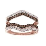 LADIES ENHANCERS WRAPS 1/2 CT WHITE/CHOCOLATE ROUND DIAMOND 14K ROSE GOLD
