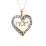 LADIES PENDANT 1/4 CT ROUND DIAMOND 10K TT WHITE & YELLOW GOLD