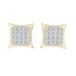 MEN'S KITE EARRINGS 1/10 CT ROUND DIAMOND 10K YELLOW GOLD