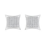 MEN'S EARRINGS 1/4 CT ROUND DIAMOND 10K WHITE GOLD