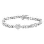 LADIES BRACELET 1/5 CT ROUND DIAMOND SILVER