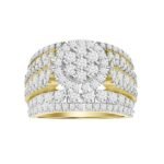 LADIES RING 3 CT ROUND DIAMOND 10K YELLOW GOLD