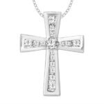 LADIES PENDANT 1/2 CT ROUND DIAMOND 10K WHITE GOLD