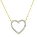 LADIES NECKLACE 1/10 CT ROUND DIAMOND 10K YELLOW GOLD