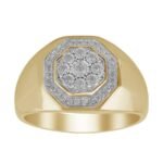 MEN'S RING 1/4 CT ROUND DIAMOND 10K YELLOW GOLD