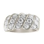 LADIES RING 1/2 CT ROUND DIAMOND 10K WHITE GOLD