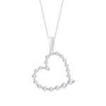 LADIES PENDANT 3/4 CT ROUND DIAMOND 10K WHITE GOLD