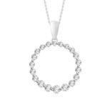 LADIES PENDANT 1/2 CT ROUND DIAMOND 10K WHITE GOLD