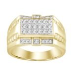MEN'S RING 1/2 CT ROUND DIAMOND 10K YELLOW GOLD