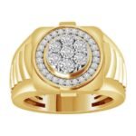 MEN'S RING 1/2 CT ROUND DIAMOND 10K YELLOW GOLD
