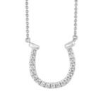 LADIES NECKLACE 1/10 CT ROUND DIAMOND 10K WHITE GOLD