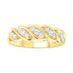 LADIES BAND 1/4 CT ROUND DIAMOND 10K YELLOW GOLD