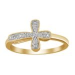 LADIES RING 1/20 CT ROUND DIAMOND 10K YELLOW GOLD