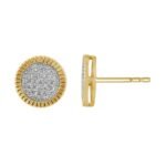 MEN'S EARRINGS 1/10 CT ROUND DIAMOND 10K YELLOW GOLD