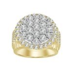 MEN'S RING 2 1/2 CT ROUND DIAMOND 14K YELLOW GOLD