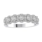LADIES BAND 1/2 CT ROUND/BAGUETTE DIAMOND 14K WHITE GOLD