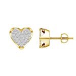 MEN'S EARRINGS 1/6 CT ROUND DIAMOND 10K YELLOW GOLD