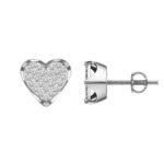 MEN'S EARRINGS 1/6 CT ROUND DIAMOND 10K WHITE GOLD