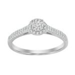 LADIES RING 1/4 CT ROUND DIAMOND 10K WHITE GOLD