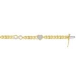 LADIES BRACELET 1/5 CT ROUND DIAMOND SILVER YELLOW PLATED