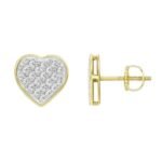 MEN'S EARRINGS 1/6 CT ROUND DIAMOND 10K YELLOW GOLD