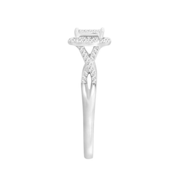 LADIES BRIDAL RING SET 1/4 CT ROUND DIAMOND 10K WHITE GOLD - Image 4