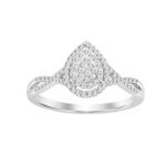 LADIES BRIDAL RING SET 1/4 CT ROUND DIAMOND 10K WHITE GOLD