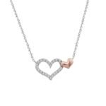 LADIES PENDANT 1/10 CT ROUND DIAMOND 10K TT WHITE/ROSE GOLD
