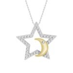 LADIES PENDANT 1/5 CT ROUND DIAMOND 10K WHITE GOLD