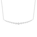 LADIES PENDANT WITH CHAIN 1/4 CT ROUND DIAMOND 10K WHITE GOLD