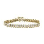 LADIES BRACELET 1 CT ROUND DIAMOND SILVER