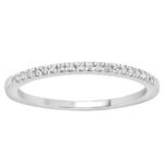 LADIES STACKABLE BAND 1/10 CT ROUND/BLACK DIAMOND 14K WHITE GOLD