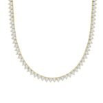 MEN'S NECKLACE 1 7/8 CT ROUND DIAMOND 10K YELLOW GOLD