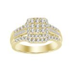 LADIES RING 1 CT ROUND/BAGUETTE DIAMOND 10K YELLOW GOLD
