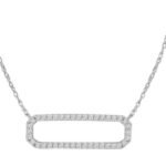 LADIES NECKLACE  1/6 CT ROUND DIAMOND 10K WHITE GOLD