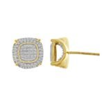MEN'S EARRINGS  1/3 CT ROUND DIAMOND 10K YELLOW GOLD